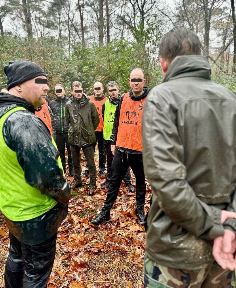 Groep training in het bos
